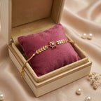 Micro Gold Forming Ruby Stone Link Bracelet