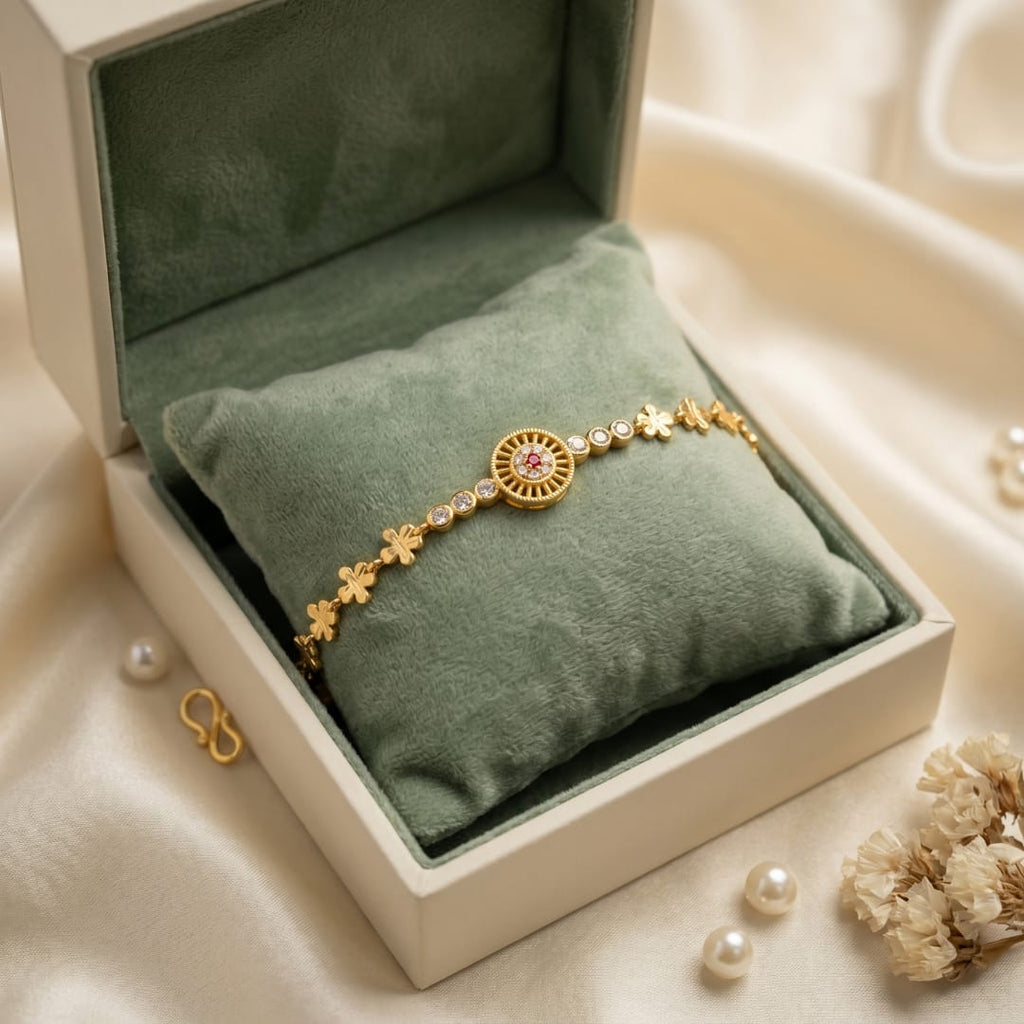 Micro Gold Forming CZ circle Bracelet