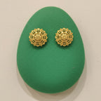 Mandala Wheel Gold Filigree Stud Earrings