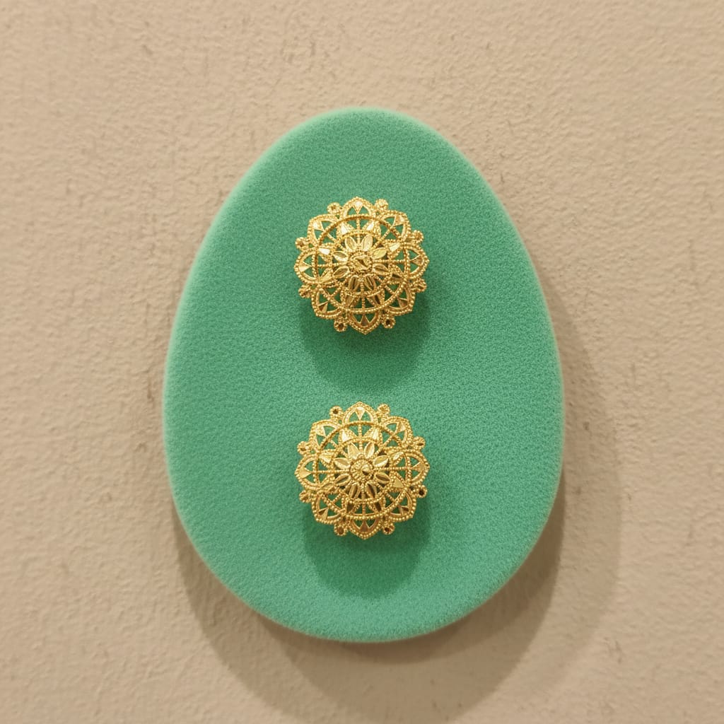 Mandala Wheel Gold Filigree Stud Earrings