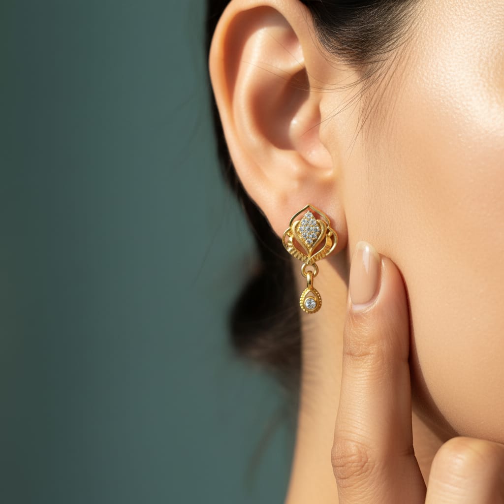 Diamond Square Pave Drop Earrings