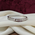 Dual Bar Crystal Silver-Tone Bangle
