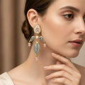 Dual Tone Leaf & Angel Wing Dangle Earrings
