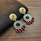 Dual Tone Octagon Chandbali Earrings