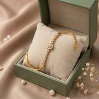 Micro Gold Forming CZ Flower Chain Bracelet