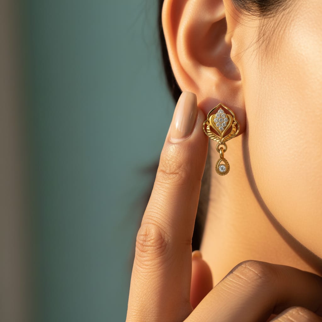 Diamond Square Pave Drop Earrings