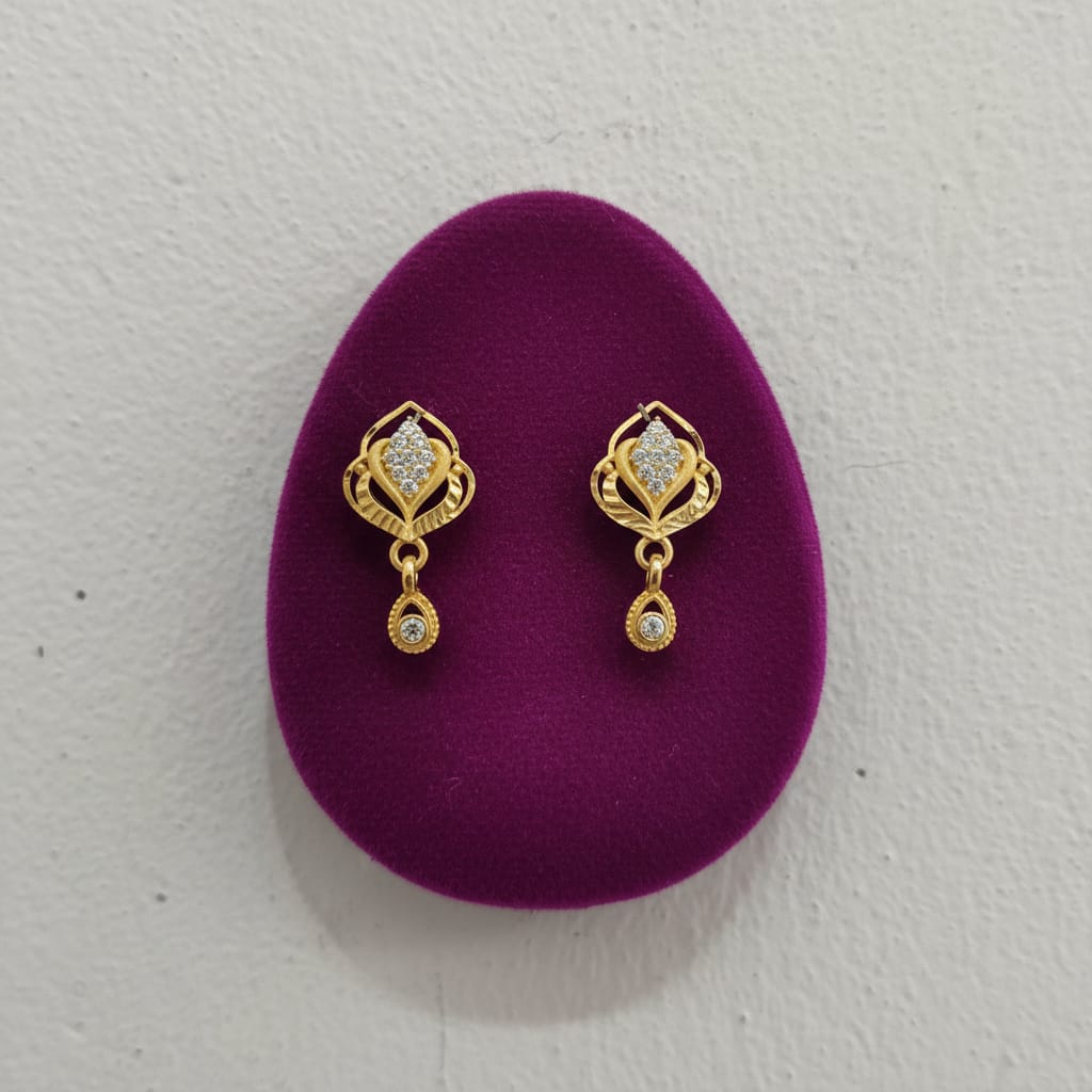 Diamond Square Pave Drop Earrings