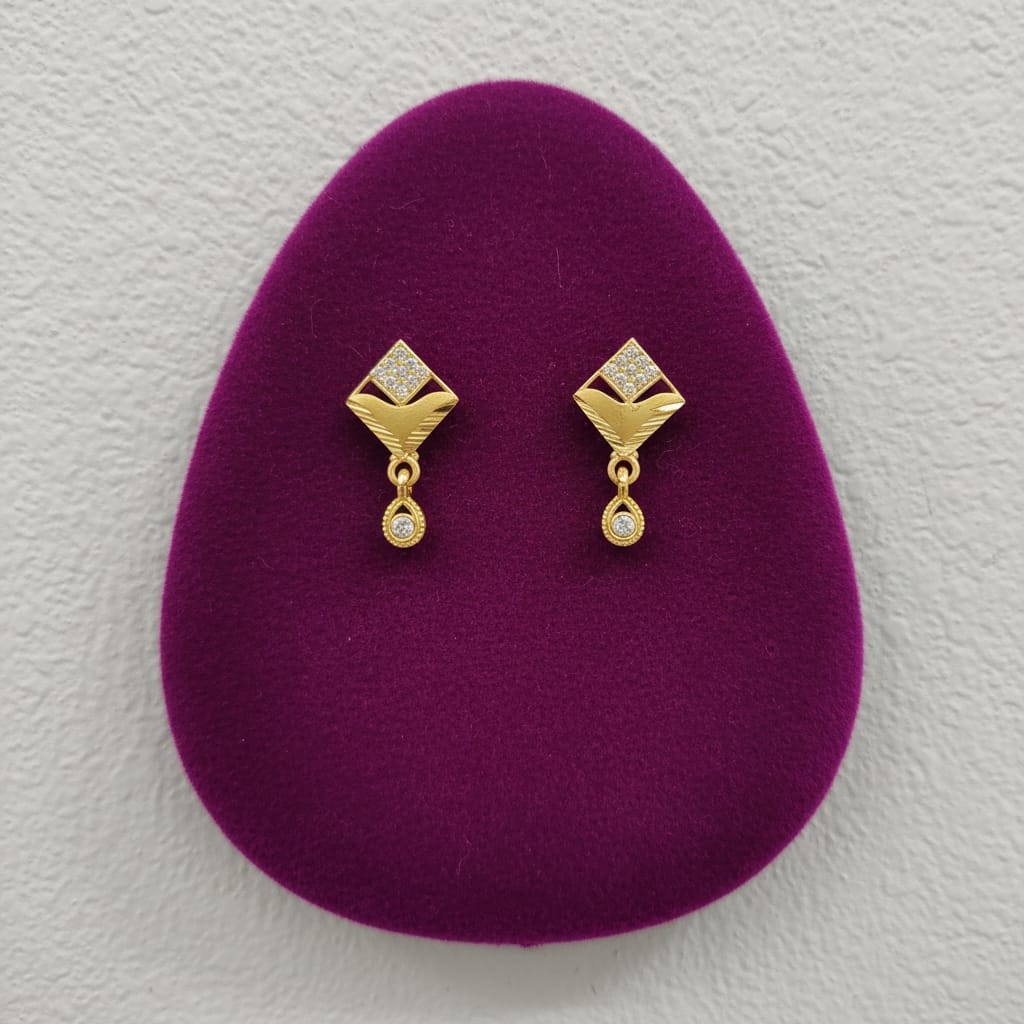 Bold Square Pave Drop Earrings