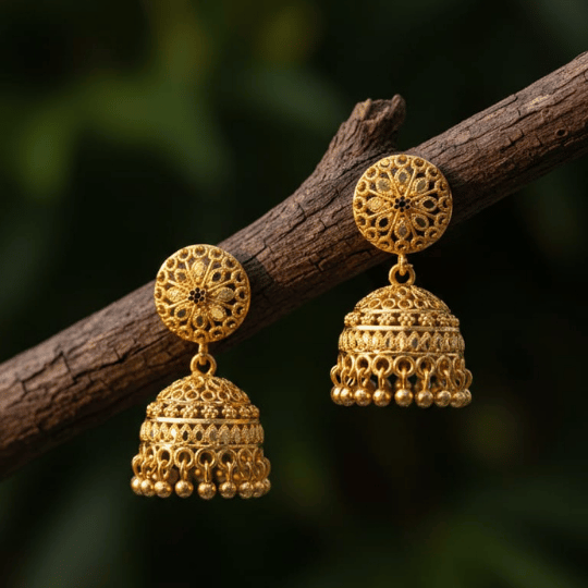 Micro Gold Plated Jhumka Earrings