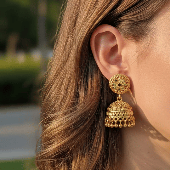 Micro Gold Plated Jhumka Earrings