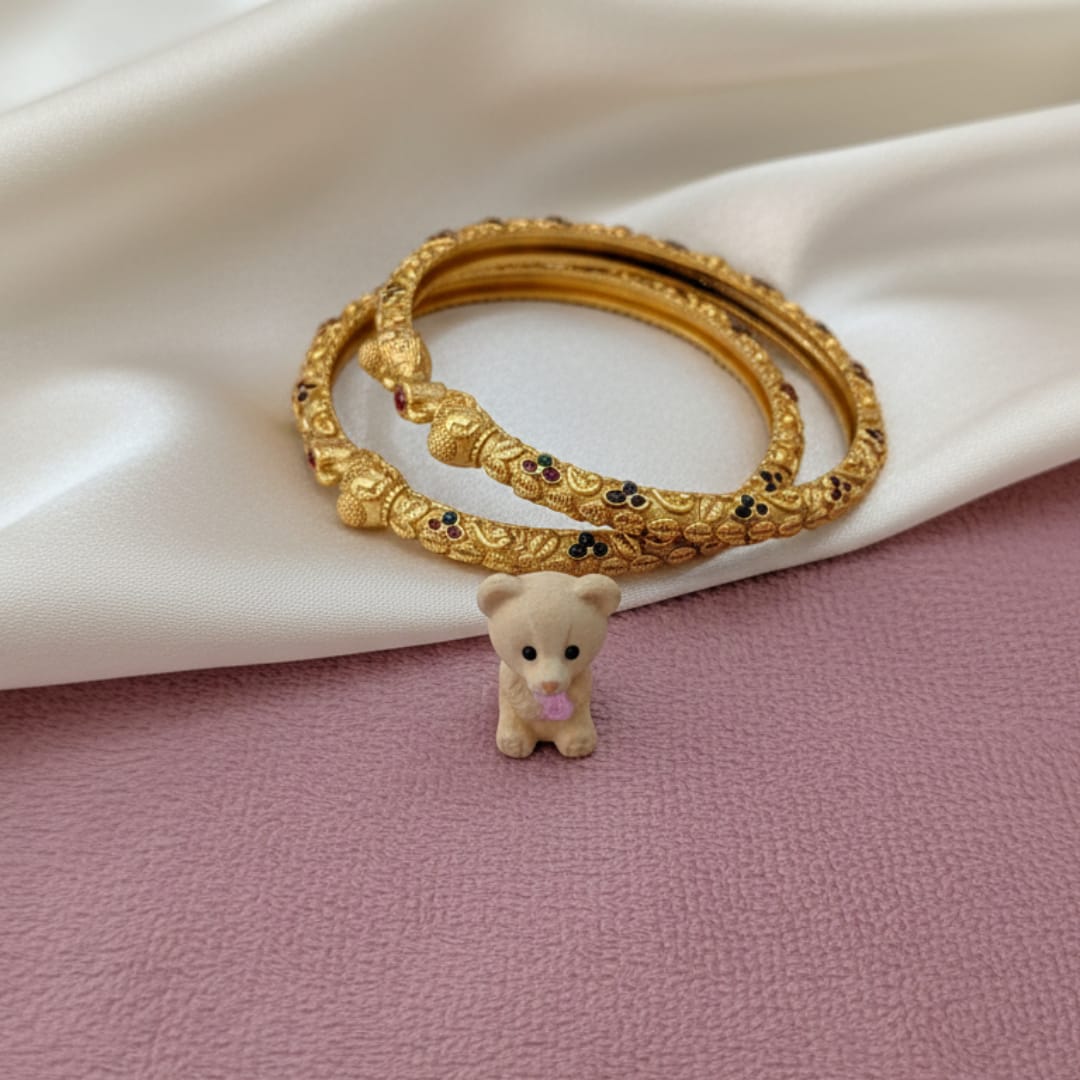 Elegant Matte Finish Meena Bangles for Everyday Wear