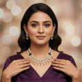 Emerald Bead & Meenakari Rajwadi Necklace Set