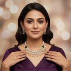 Emerald Bead & Meenakari Rajwadi Necklace Set