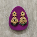 Emerald Paan Chandbali Earrings