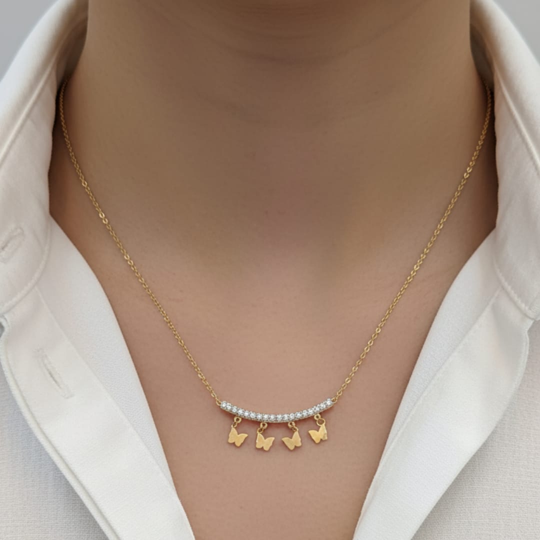 Anti-Tarnish Stainless Steel Butterfly Charm Chain