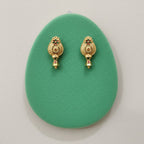 Oval Filigree Shield Meenakari Bell Drop Earrings