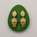 Micro Gold Plated Floral Tassel Drop Earrings