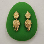 Micro Gold Plated Floral Tassel Drop Earrings
