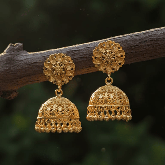Micro Gold Plated Big Jhumka Earrings