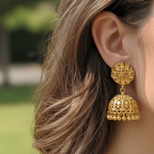 Micro Gold Plated Big Jhumka Earrings