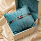 Micro Gold Forming Ruby Double Chain Bracelet