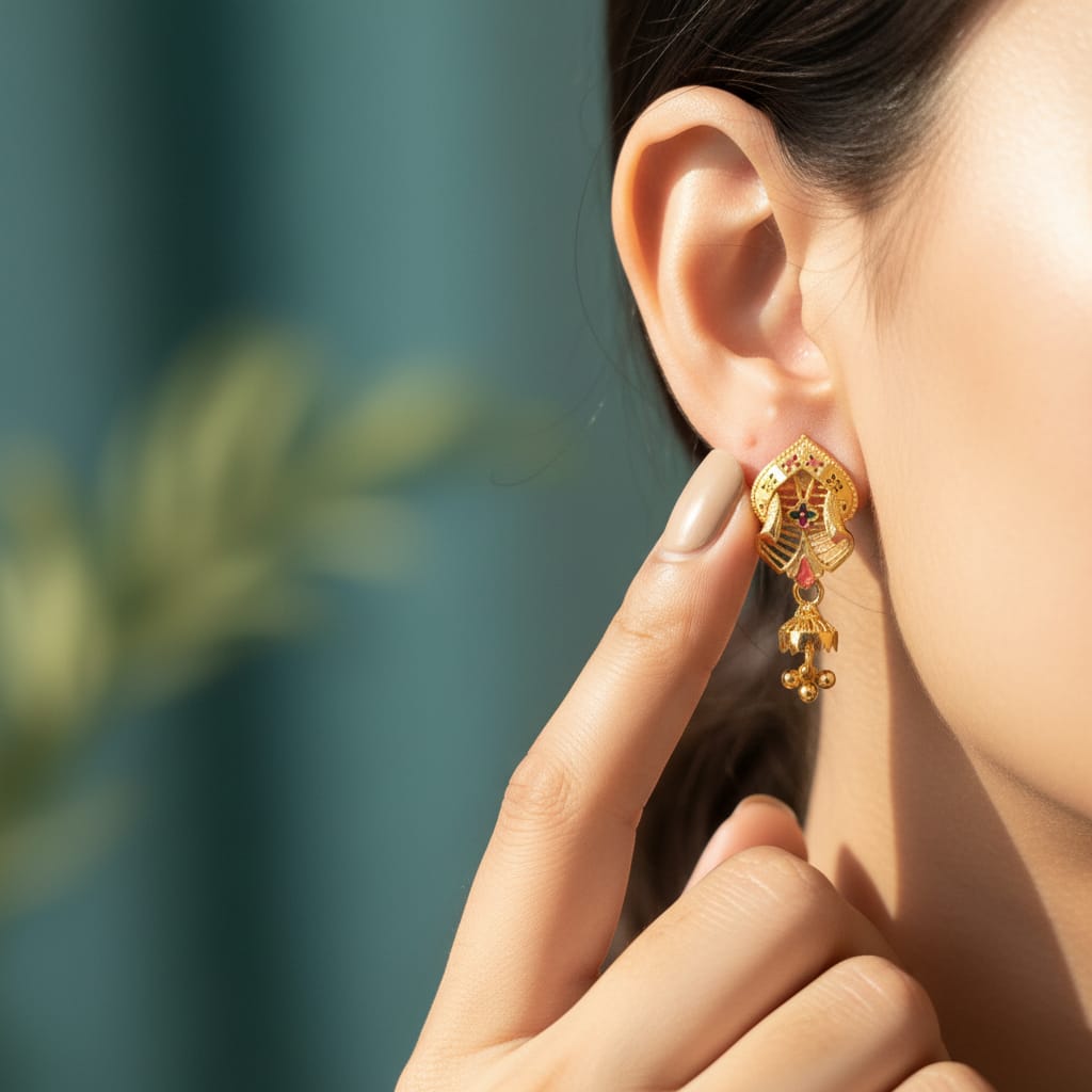 Ghoomar Gold Patti Earrings