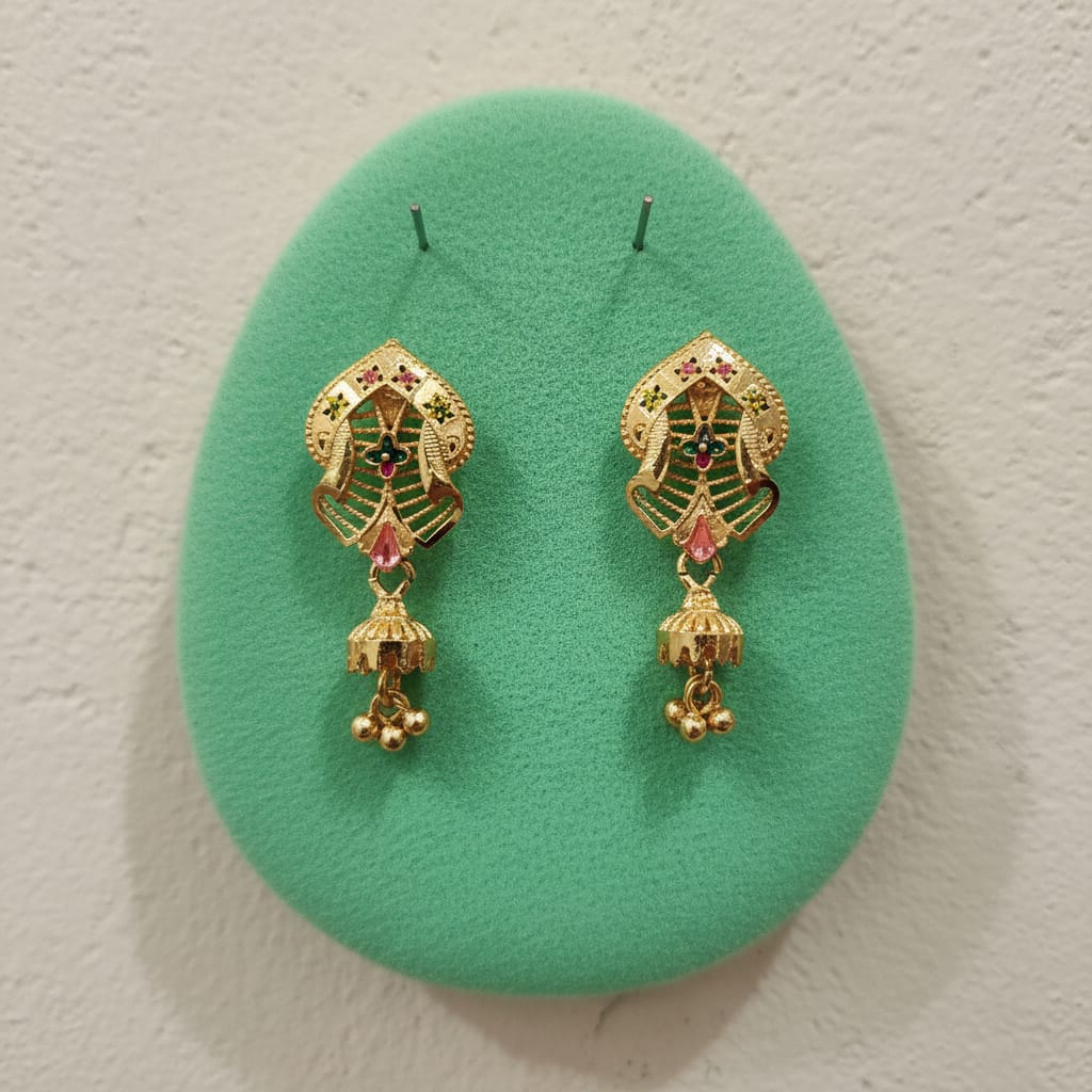 Ghoomar Gold Patti Earrings