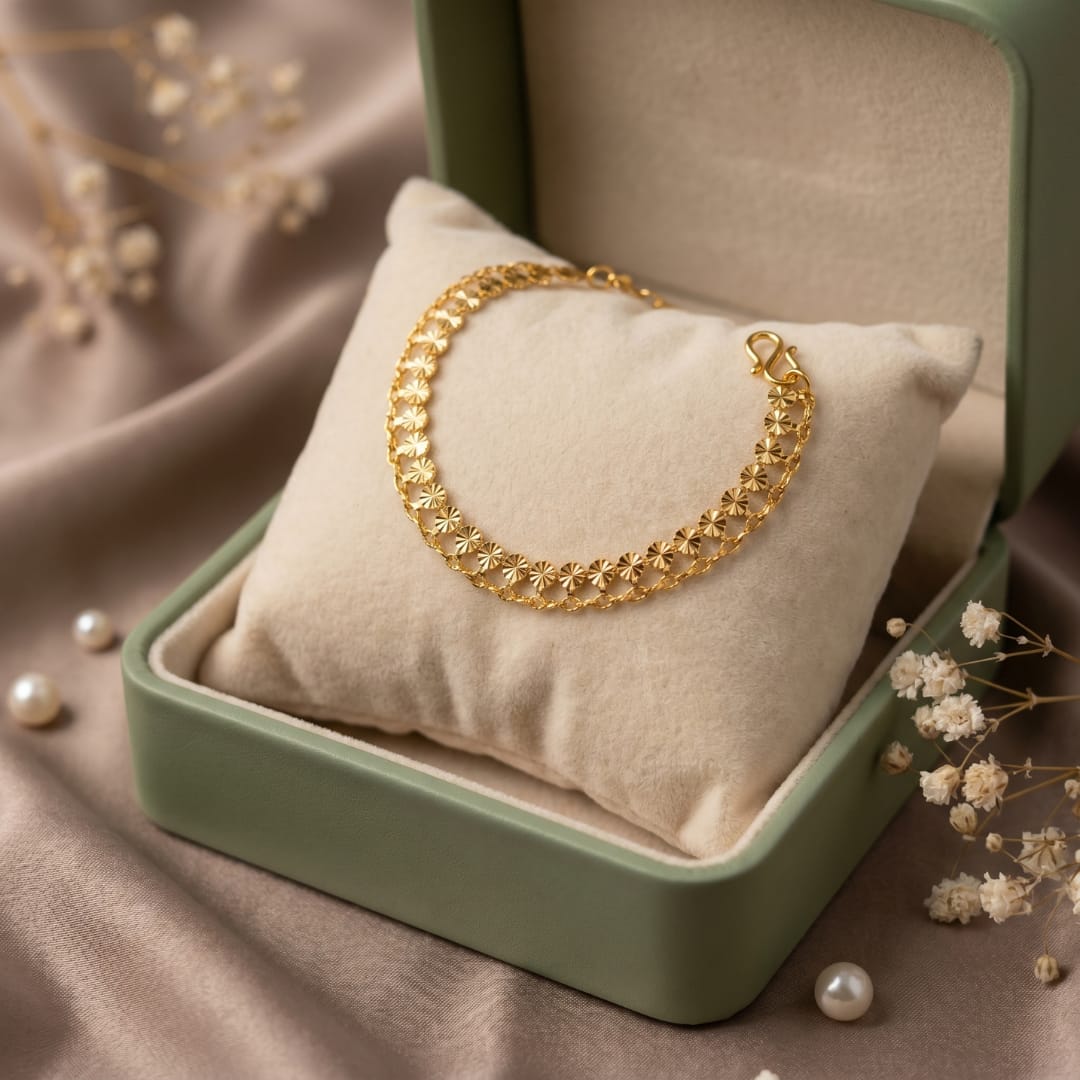 Micro Gold Forming Coin Disc Charm Bracelet