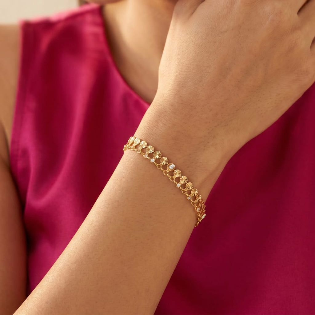 Micro Gold Forming Coin Disc Charm Bracelet