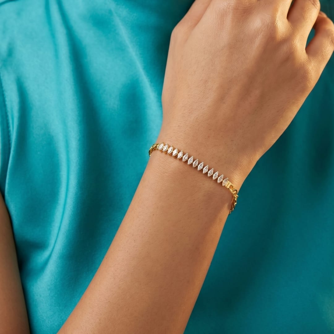 Micro Gold Forming Cz Channel Chain Bracelet