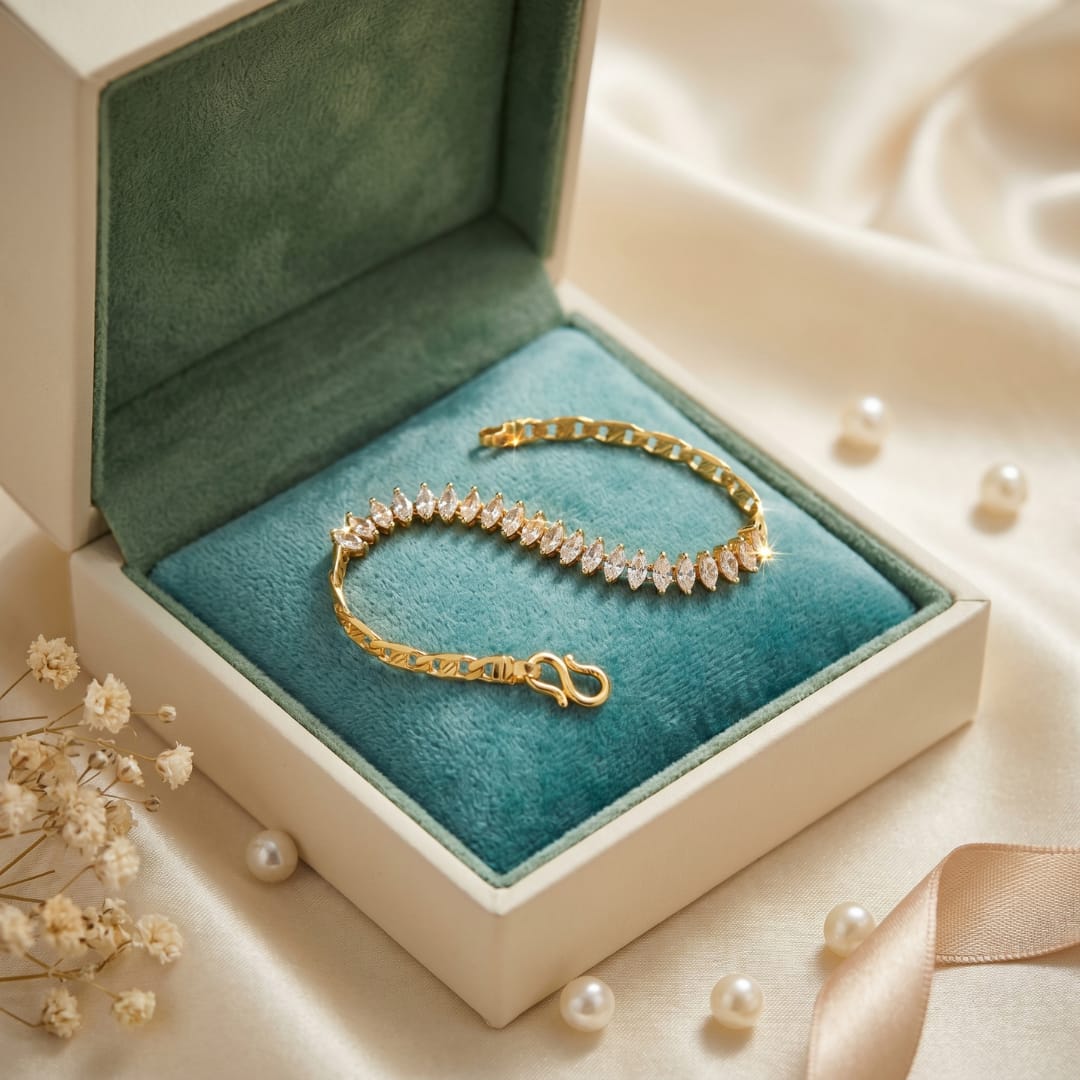 Micro Gold Forming Cz Channel Chain Bracelet