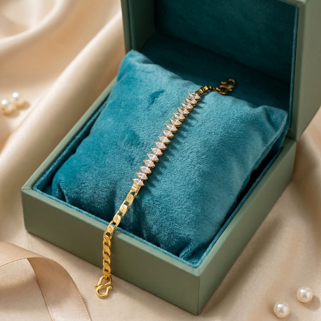 Micro Gold Forming Cz Channel Chain Bracelet