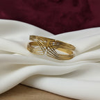 Geometric Crossover Open Cuff Gold-Tone Bangle