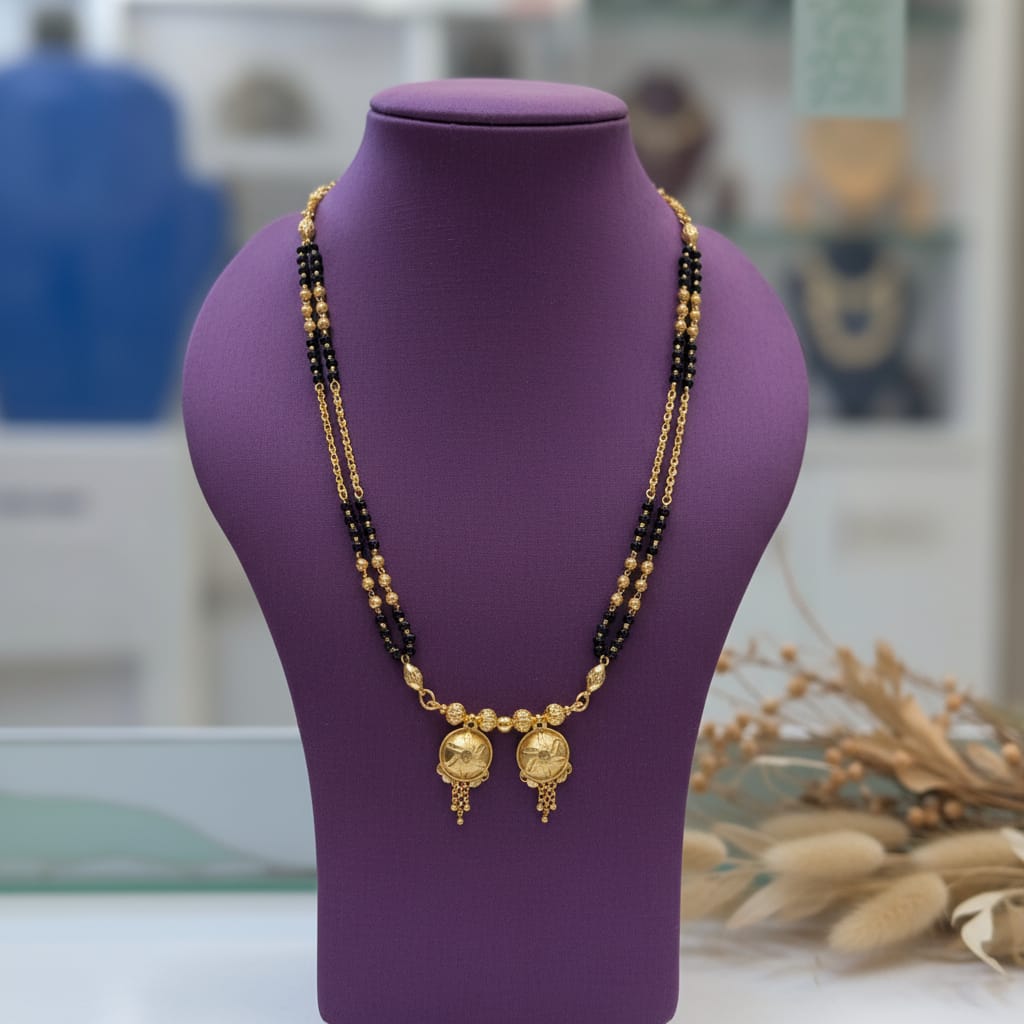 Gold-Plated Double Coin Vati  Mangalsutra