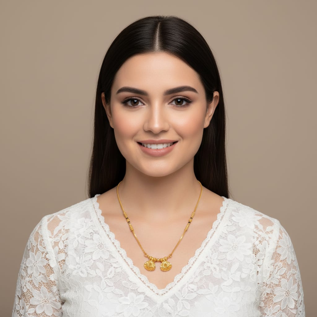 Gold-Plated Double Vati Micro Mangalsutra