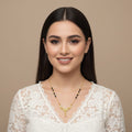Gold-Plated Floral Butterfly Pendant Mangalsutra