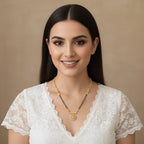 Gold-Plated Swirl Disc Mangalsutra 
