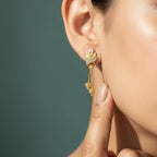 Gold-Tone Lotus Stud Earrings