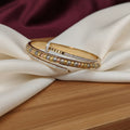Gold-Tone Nail Bangle with Multi-Colour beads