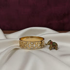 Gold Geometric Lattice Cuff Bangle