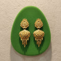 Gold Tone Meenakari Floral Drop Earrings
