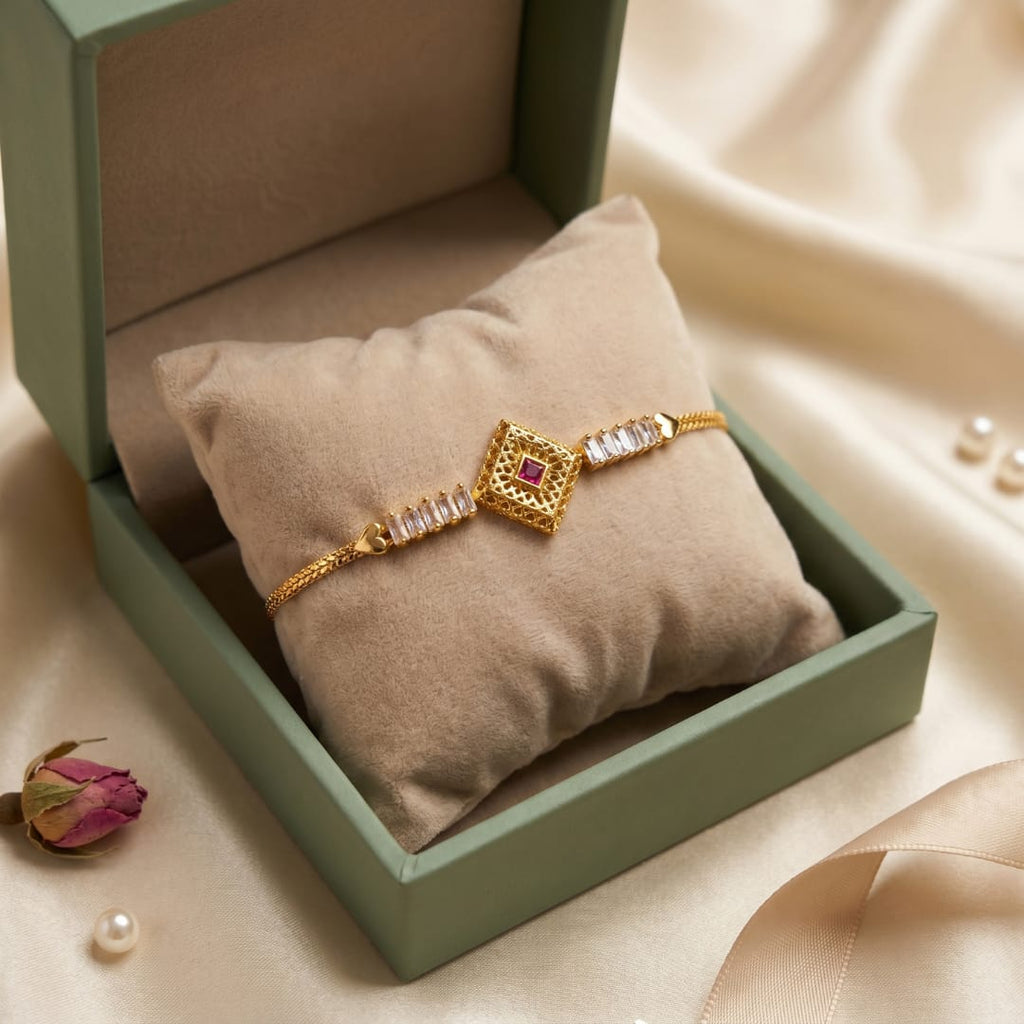 Micro Gold Forming Diamond Charm Bracelet