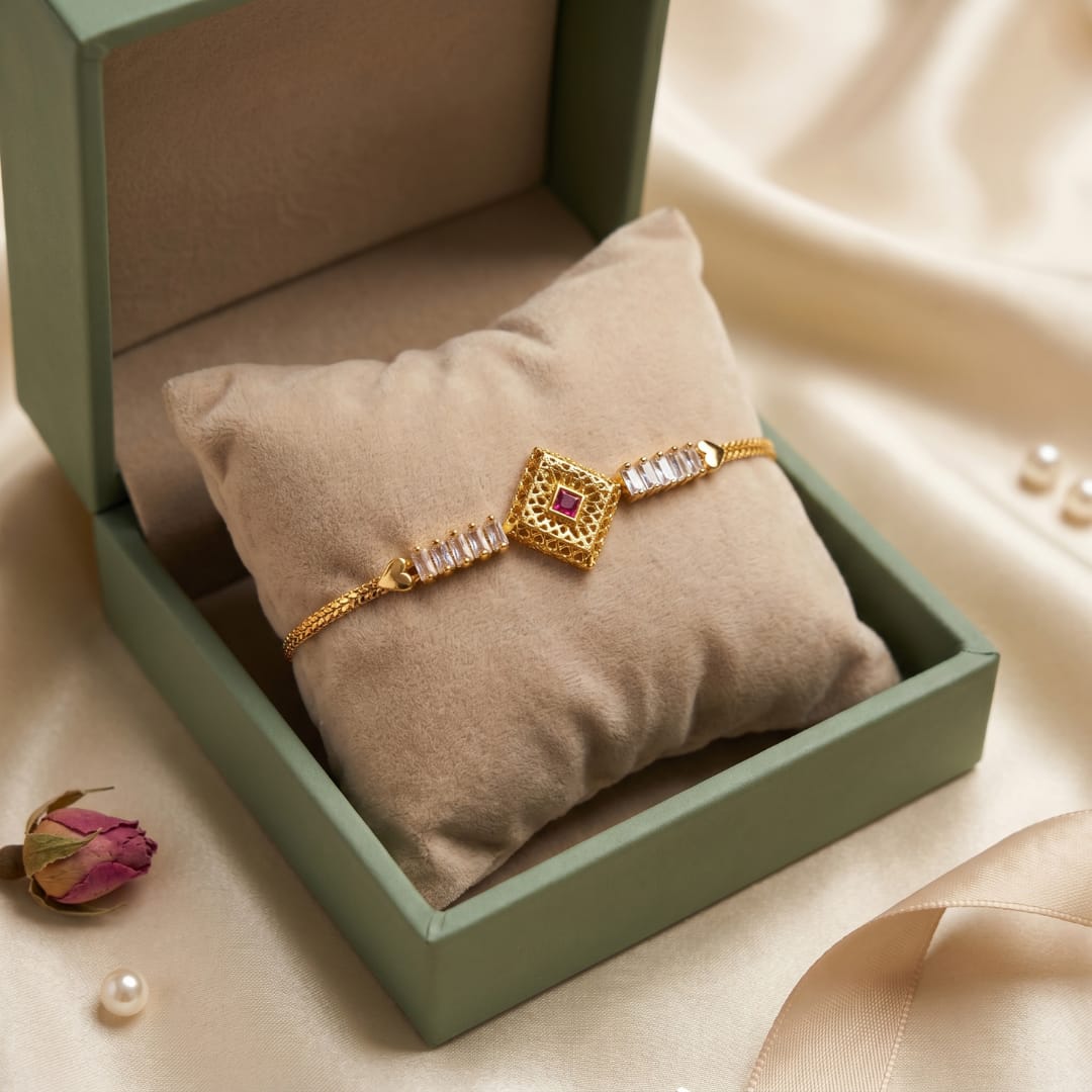 Micro Gold Forming Diamond Charm Bracelet