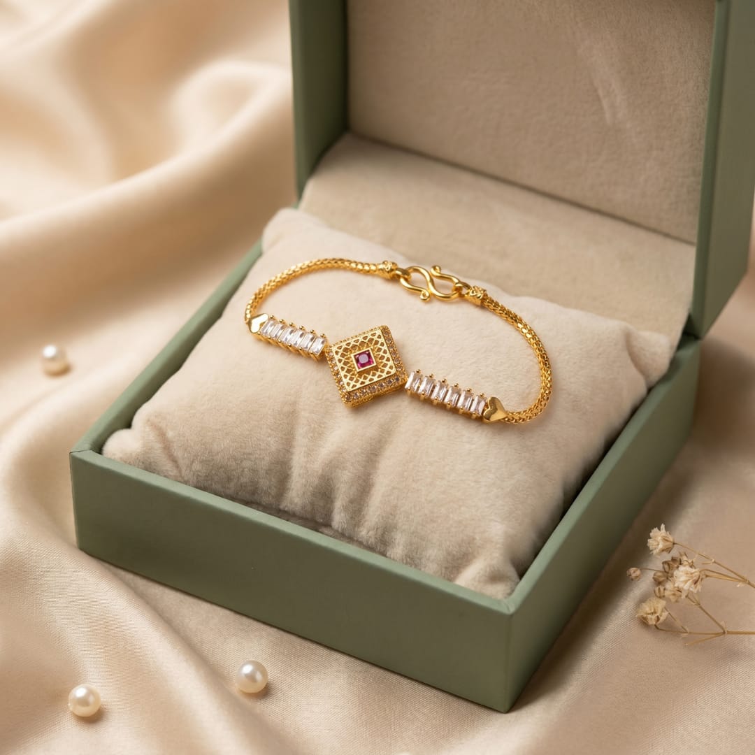 Micro Gold Forming Diamond Charm Bracelet