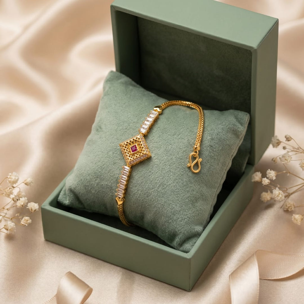 Micro Gold Forming Diamond Charm Bracelet
