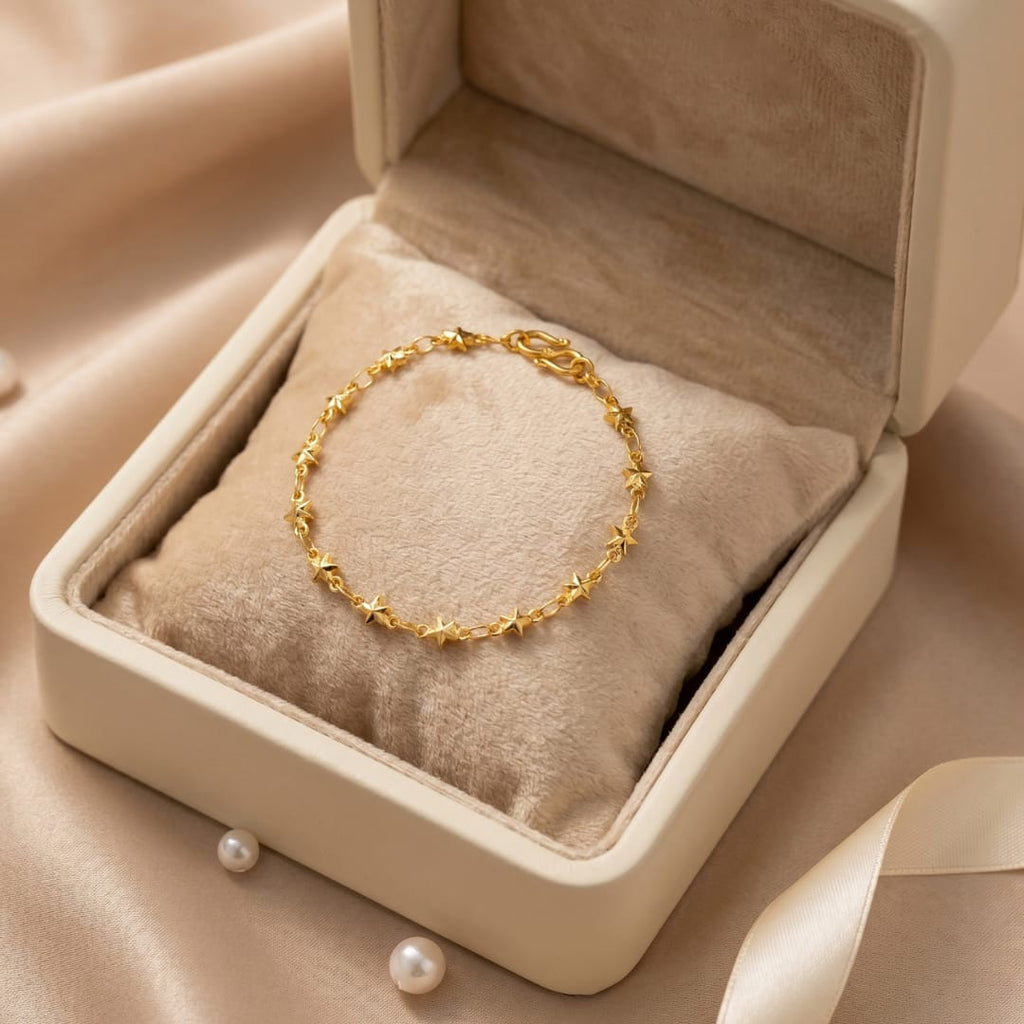 Micro Gold Forming 3D Star Link Chain Bracelet