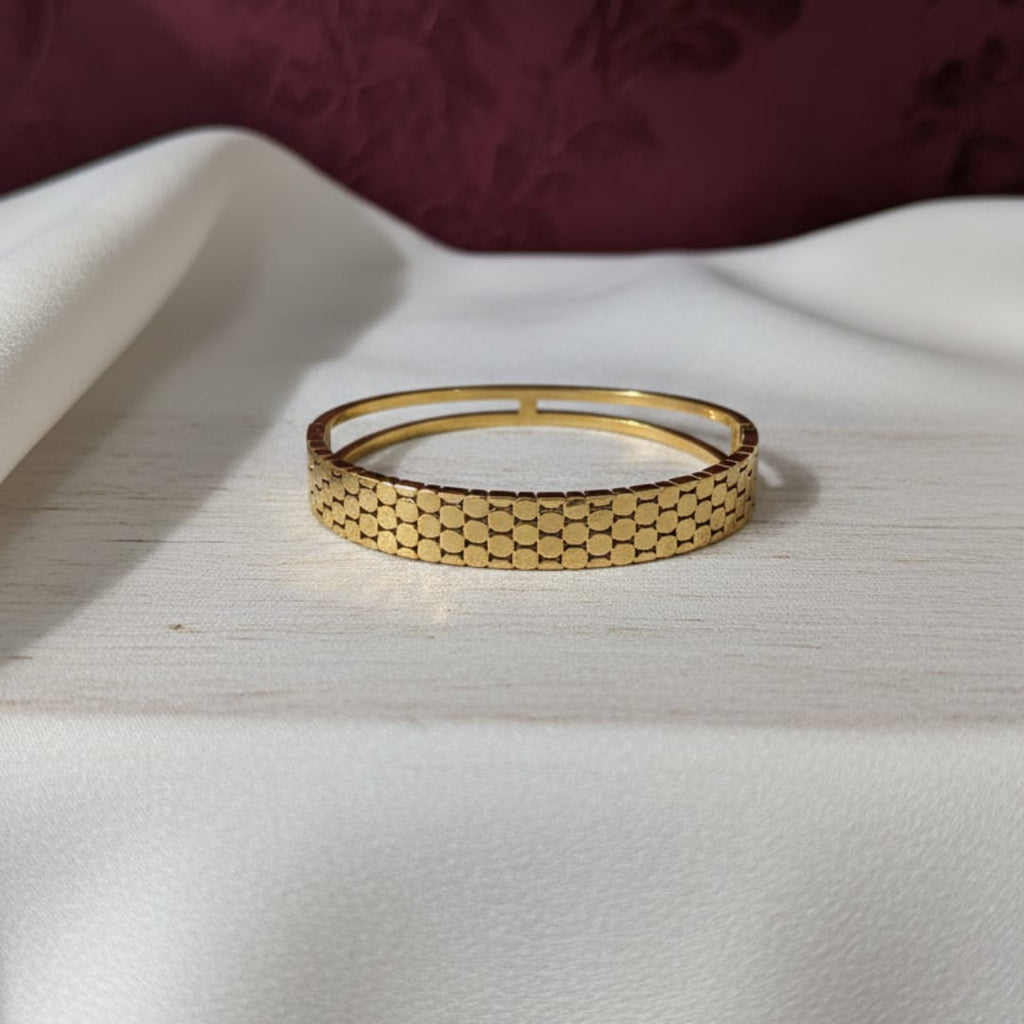 Honeycomb Textured Gold-Tone Bangle