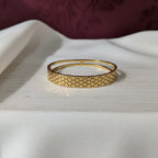 Honeycomb Textured Gold-Tone Bangle