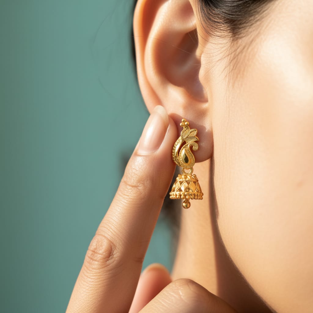 Indrani Devi Peacock Jhumka Earrings