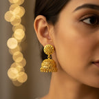 Micro Gold Plated Sun Mandala Jhumka Earrings